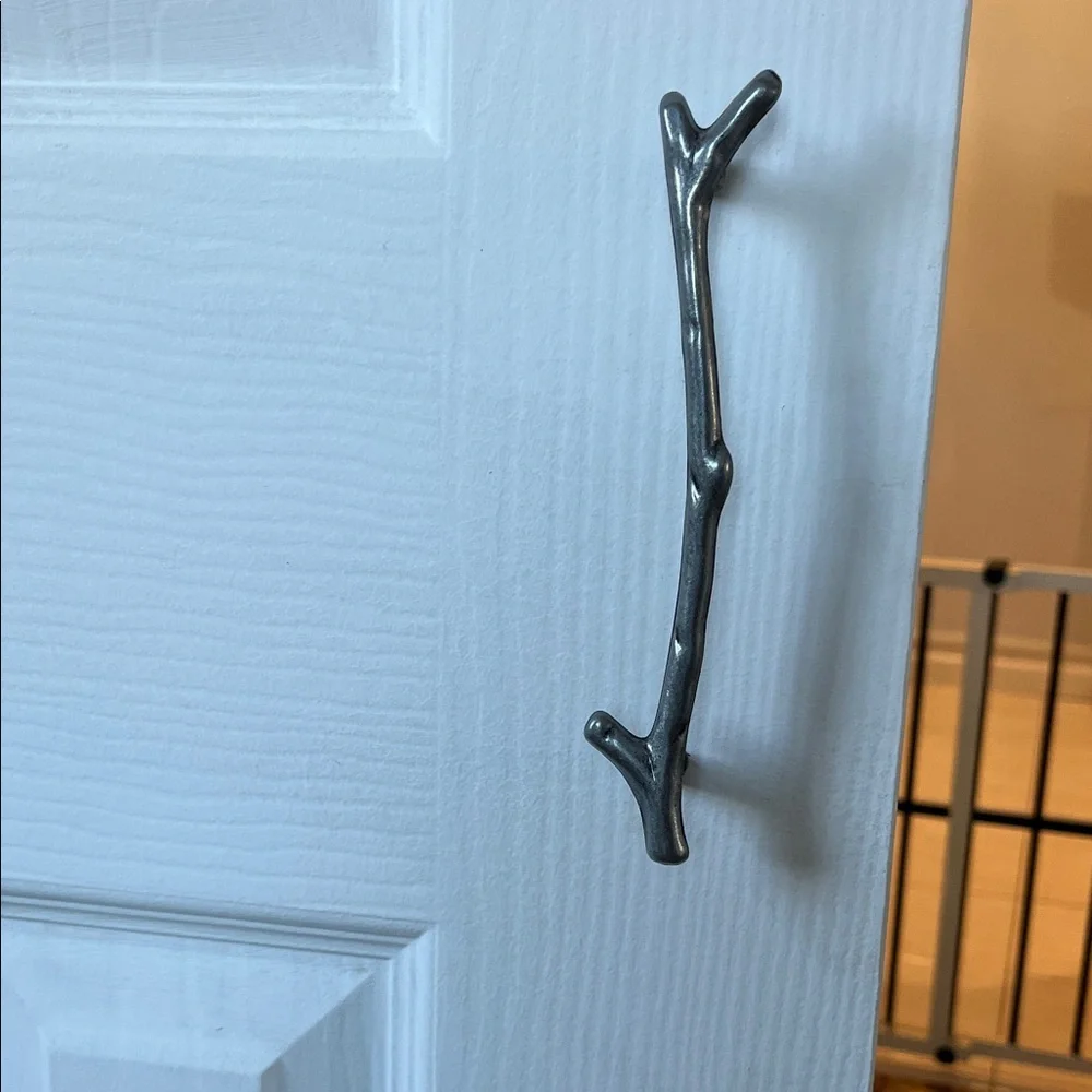 Antique Silver Branch 4 cabinet knob pulls
